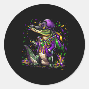 Adesivo Redondo Mardigator Mardi Gras Alligator Costume Men