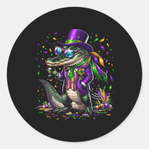 Adesivo Redondo Mardigator Mardi Gras Alligator Costume Men