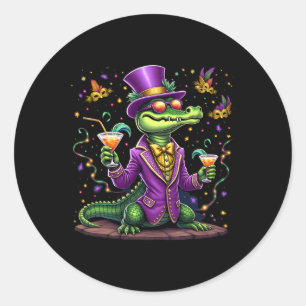 Adesivo Redondo Mardigator Mardi Gras Alligator Costume Men