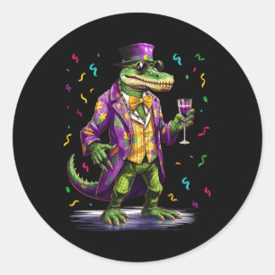 Adesivo Redondo Mardigator Mardi Gras Alligator Costume Men