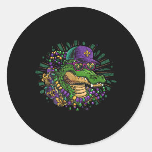 Adesivo Redondo Mardigator Mardi Gras Alligator Costume Men