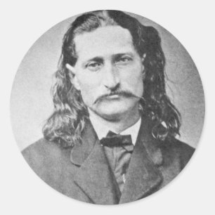 Adesivo Redondo Marechal Wild Bill Hickok Pistoleiro do Velho Oest