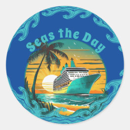 Adesivo Redondo Mares no Dia: Cruzar em Aventura!