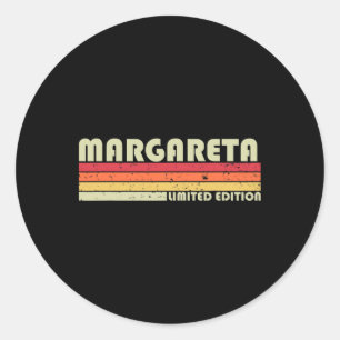Adesivo Redondo Margareta Nome Personalizado Retro Vintage Anos 80