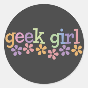 Adesivo Redondo Margaridas da menina do geek