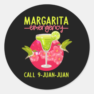 Adesivo Redondo Margarita Emergency Shirt Mexicano Fiesta Engraçad