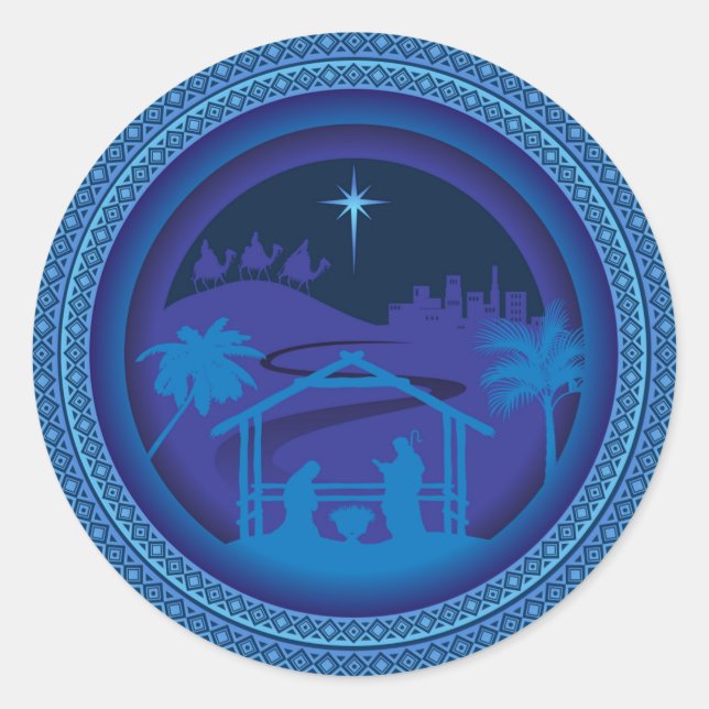 Adesivo Redondo maria joseph jesus (Frente)