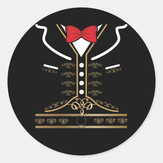 Adesivo Redondo Mariachi Charro Costume Mexicano Para Cinco De May (Frente)