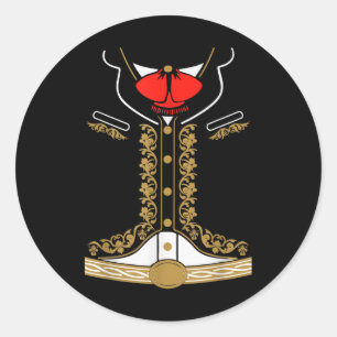 Adesivo Redondo Mariachi Costume Charro Para Cinco De Mayo