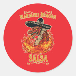 Adesivo Redondo Mariachi Dragon Salsa