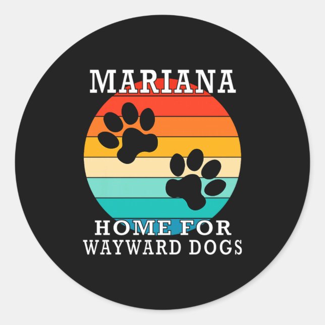 Adesivo Redondo Mariana Home For Wayward Dogs Family Name Premium  (Frente)