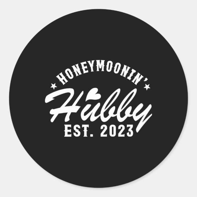 Adesivo Redondo Marido de Honeymoonin do recem casados Est 2023 (Frente)