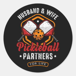 Adesivo Redondo Marido E Parceiros De Pickleball De Casal De Espos