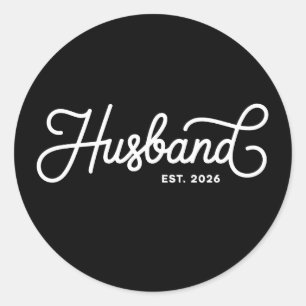 Adesivo Redondo Marido Est 2026 Casamento Recém-Casados Lua de Mel