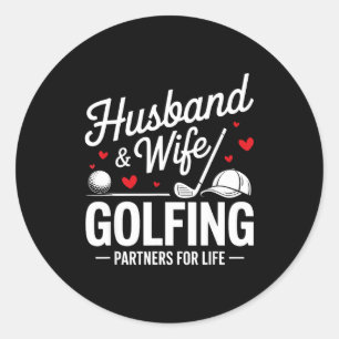 Adesivo Redondo Marido Mulher Parceiros de Golfe Casais
