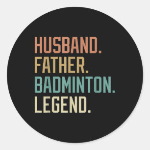 Adesivo Redondo Marido Padre Badminton Dia de os pais de Legenda B