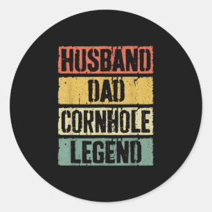Adesivo Redondo Marido Pai Cornhole Legenda