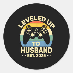 Adesivo Redondo Marido Subiu de Nível 2025 Engraçado