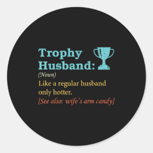 Adesivo Redondo Marido Troféu Humor Definição Marido