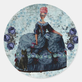 Adesivo Redondo Marie Anotinette e o Vinheta Encantado da Noite
