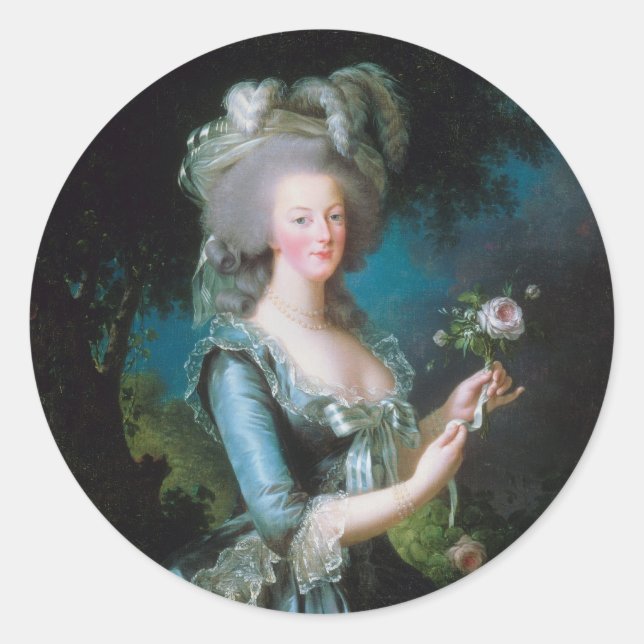 Adesivo Redondo Marie-Antoinette com a Rosa de Elisabeth Lebrun (Frente)