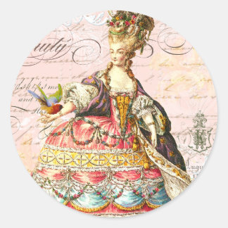 Adesivo Redondo Marie Antoinette e Pink Paris