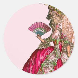 Adesivo Redondo Marie Antoinette em rosa-quente