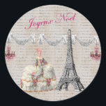 Adesivo Redondo Marie Antoinette Joyeux Noel Christmas<br><div class="desc">Marie Antoinette Holiday Joyeux Noel Christmas da Bella Studios.</div>
