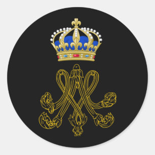 Adesivo Redondo Marie Antoinette Monograma