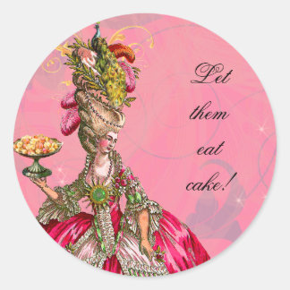 Adesivo Redondo Marie Antoinette & Peacock — Stickers