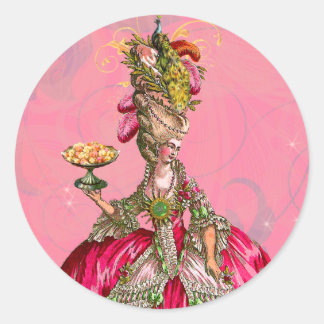 Adesivo Redondo Marie Antoinette & Peacock — Stickers