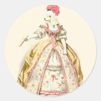 Adesivo Redondo Marie Antoinette Poodle