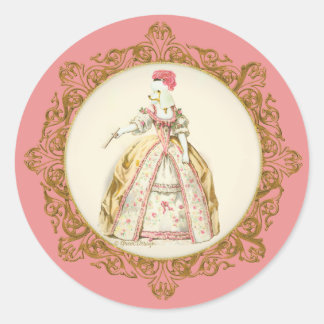 Adesivo Redondo Marie Antoinette Poodle