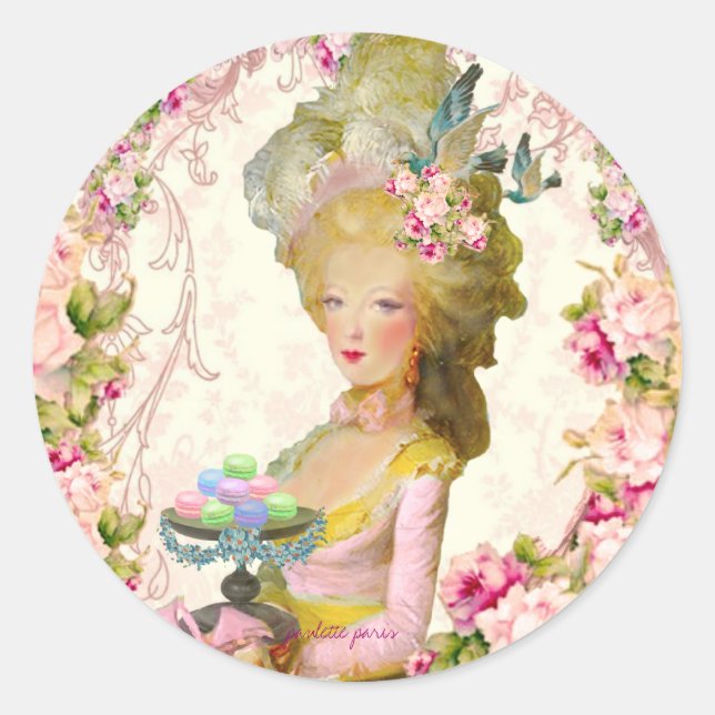 Adesivo Redondo Marie Antoinette Springtime Pastille Macaron Seals (Frente)