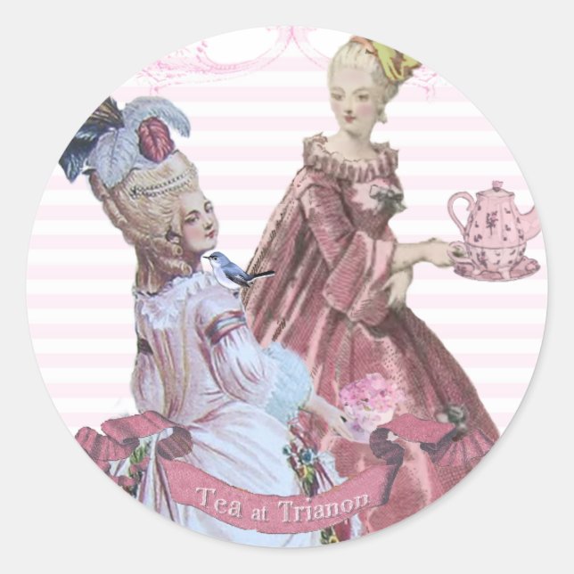 Adesivo Redondo Marie Antoinette Tea em Trianon Seals (Frente)