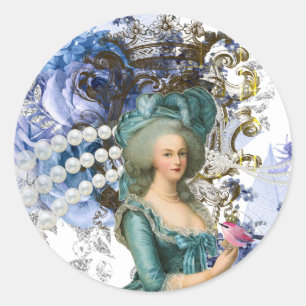 Adesivo Redondo Marie Antoinette, Última Rainha da França, Selos