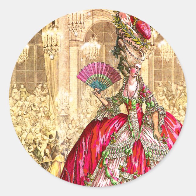 Adesivo Redondo Marie Antoinette Versailles Festa de Natal (Frente)