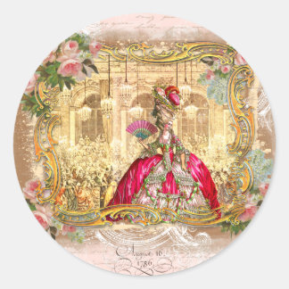 Adesivo Redondo Marie Antoinette Versailles Partido Rosa