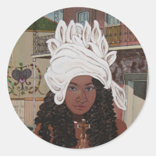 Adesivo Redondo Marie Laveaux no bairro francês