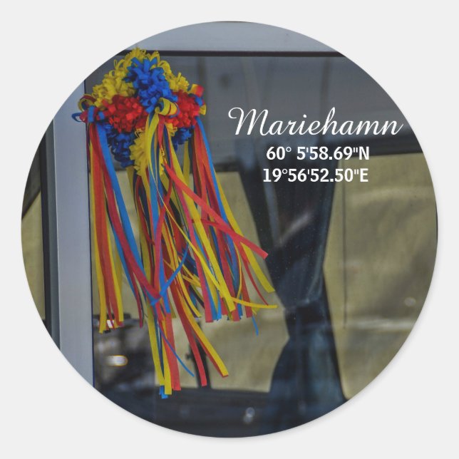 Adesivo Redondo Mariehamn, Åland (Frente)