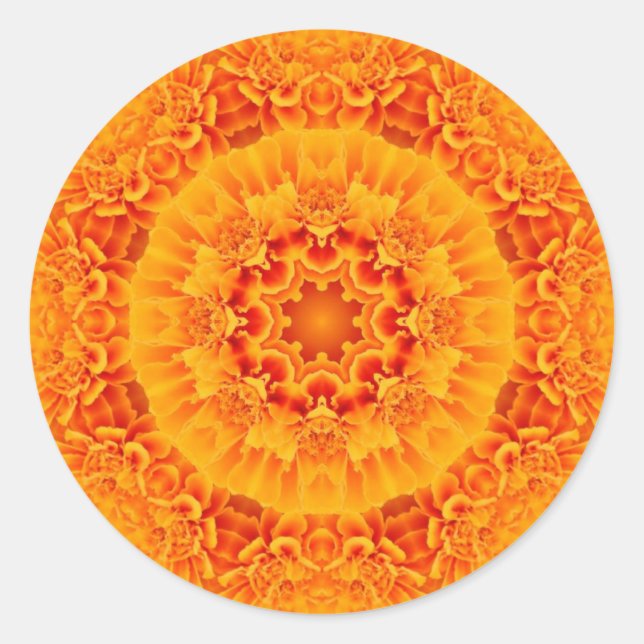 Adesivo Redondo Marigold Mandala (Frente)