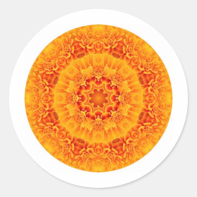Adesivo Redondo Marigold Mandala (Frente)