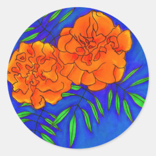 Adesivo Redondo Marigolds Sticker