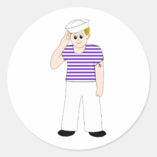 Adesivo Redondo Marinheiro bonito dos desenhos animados