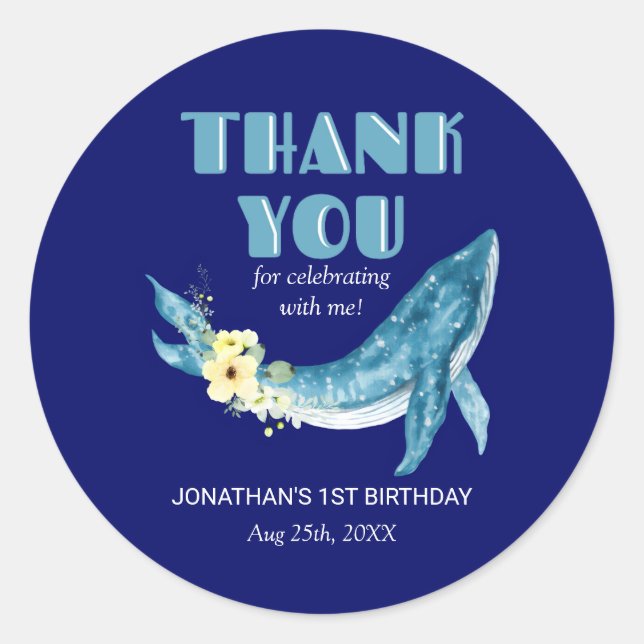 Adesivo Redondo Marinho Amarelo-Amarelo-Branco-Cura Obrigado (Frente)