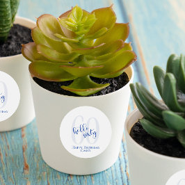 Adesivo Redondo Marinho Azul 60.º Aniversário do Moderno e Trendy