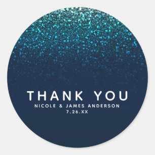 Adesivo Redondo Marinho Azul Aqua Glitter Sparkle Doce 16