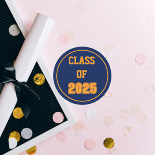 Adesivo Redondo Marinho Azul e Laranja, Ano de Classe Escolar