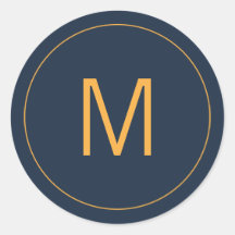 Marinho Azul e Monograma Dourado