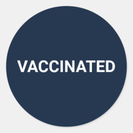 Adesivo Redondo Marinho azul-escuro vacinado, branco, personalizáv